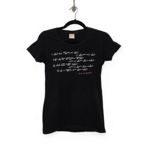 y2k Einstein Theory Relativity Baby Tee Art Science Black Small Vintage